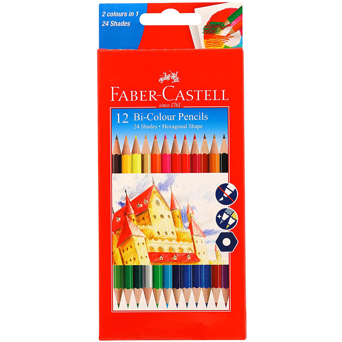Faber Castell 12 Bi Colour Pencil (24 Shades) Imperial Stationery Mart