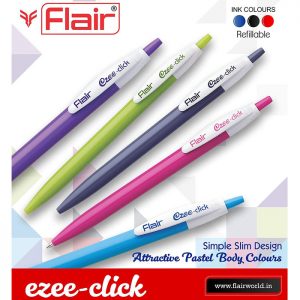 Flair Ezee Click Ball Pen Blue (4 X 5 Unit Pouch)