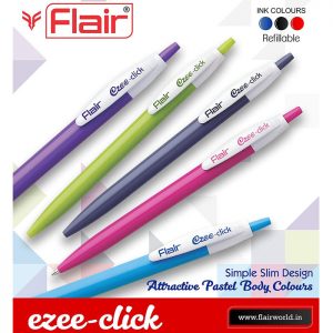 Flair Ezee Click Ball Pen Blue (12 X 5 Unit Pouch)