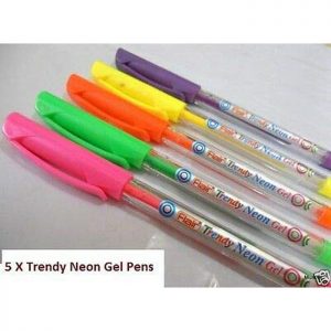 Flair Trendy Neon Gel Pen (1 X 5 Unit Pouch)