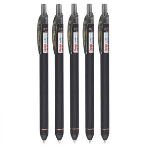 Pentel Energel Click Gel Pen Black (5 X 1 Unit Pack)