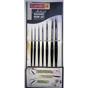 Camlin 68 No. Round Synthetic Brush (Set Of 7)