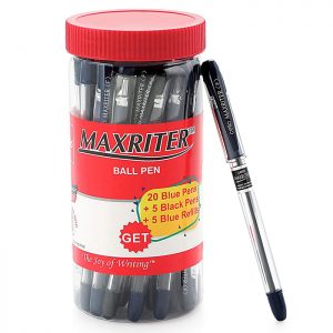 Cello Maxriter Ball Pen (Blue 20, Black 5Unit) Jar Pack