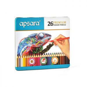 Apsara Premium Color Pencils (26 Shades – Tin Packing)