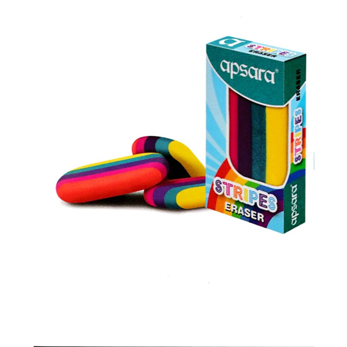 Apsara Stripes Eraser (1 X 10 Unit Box) Imperial Stationery Mart