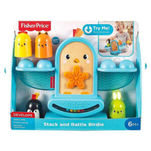 Fisher-Price Stack and Rattle Birdie Balance Stacker Wood-Accented Stacking Toy