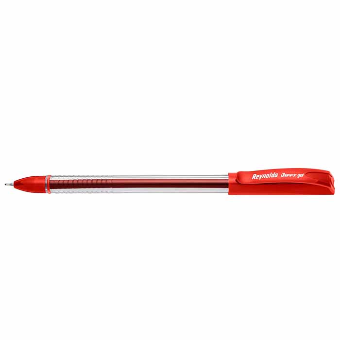 Reynolds Jiffy 0.5mm Needle Point Gel Pens Stylish design Pack of 10 Red