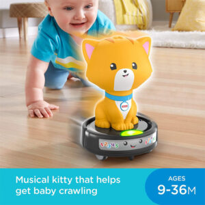 Fisher-Price Laugh & Learn Crawl-After Cat on a Vac, Musical Baby Toy