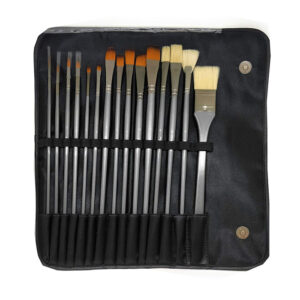 Brustro Artists’ Mixed Hair Brush Set of 15 in PU Bag