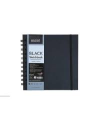 Brustro Black Sketchbook, Wiro Bound, Size A5, 200GSM (40 Sheets) 80 Pages