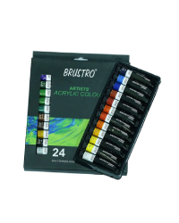 BRUSTRO Artists’ Acrylic Colour Set of 24 Colours X 12ML Tubes
