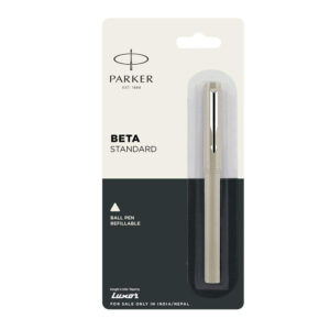 Parker Beta Standard Chrome Trim Ball Pen (White)