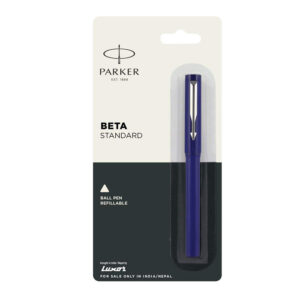 Parker Beta Standard Chrome Trim Ball Pen (Blue)