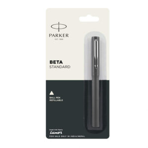 Parker Beta Standard Chrome Trim Ball Pen (Grey)