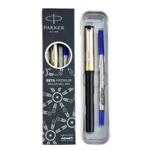 Parker Beta Premium Chrome Trim Roller Pen (Gold)