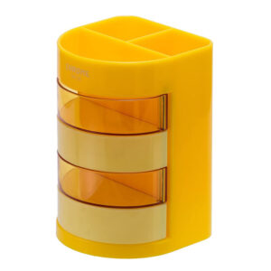 Chrome 9608-6 Compartments Plastic Pen Stand (Yellow)