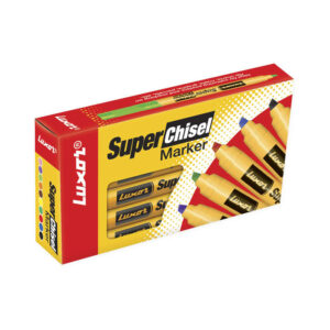 Luxor Super Chisel Marker – Assorted Colors – Box of 10