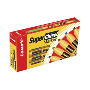 Luxor Super Chisel Marker – Assorted Colors – Box of 10 (Pack of 2)