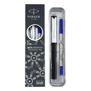 Parker Beta Premium Chrome Trim Roller Pen (Silver)