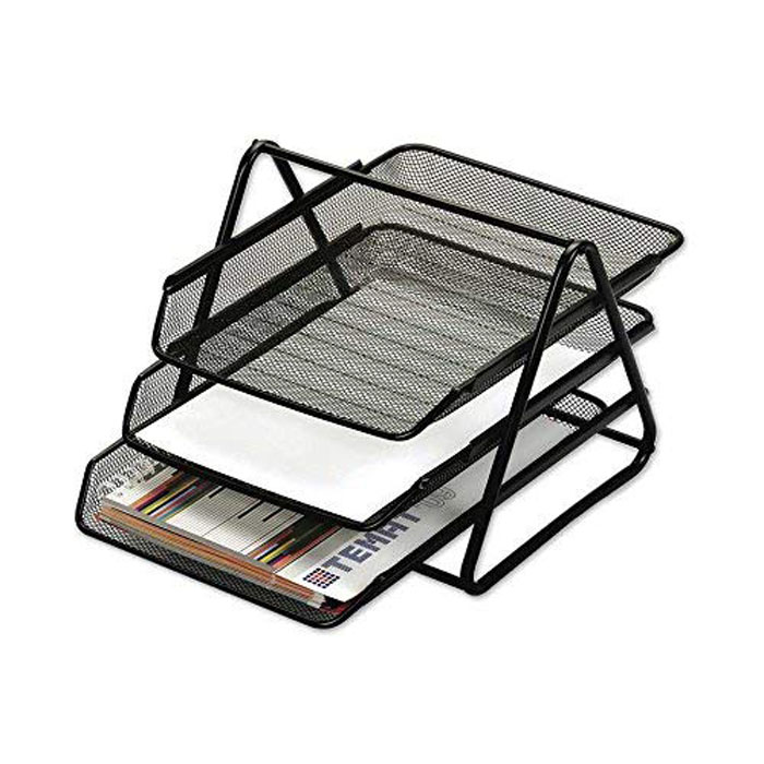 Chrome 9683 – Mesh Document Tray 3 Tier – Imperial Stationery Mart