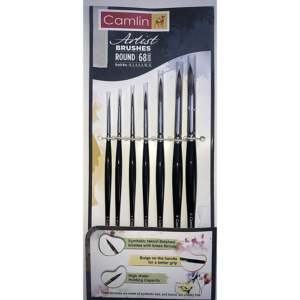 Camlin 66 No. Round Synthetic Brush (Set Of 7)