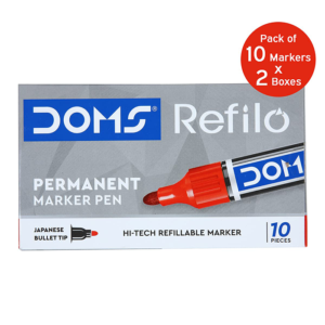 DOMS PERMANENT MARKER RED  (PACK OF 10 PCS)