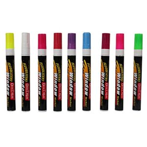 OFFICE MATE WINDOW FLUORESCENT MARKER PEN SET (Magenta,YL,GR,ORG,PNK,BU,BK,RD,VIO,WH)