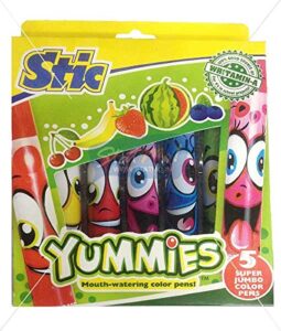 STIC YUMMIES JUMBO COLOUR PENS 5 SHADES
