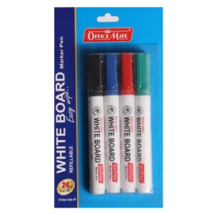 OFFICE MATE WHITEBOARD MARKER PEN SET OF 8 COLORS (Violet, Pink, Org. Brown, black, red, blue, green )