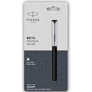 Parker Beta Premium Chrome Trim Ball Pen (Silver)