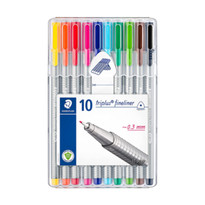 Staedtler 334 Sb10 Triplus Fineliner Tip Pen In Staedtler Box – Pack Of 10 (Multicolor)