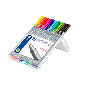 Staedtler 334 Sb10 Triplus Fineliner Tip Pen In Staedtler Box – Pack Of 10 (Multicolor)