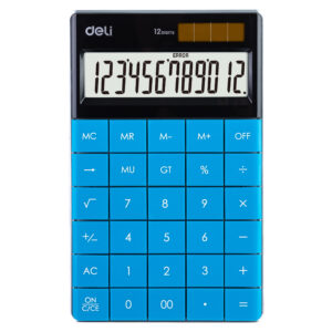 Deli W1589 12-Digital Modern Calculator, Blue