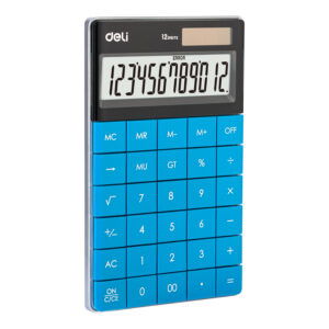 Deli W1589 12-Digital Modern Calculator, Blue