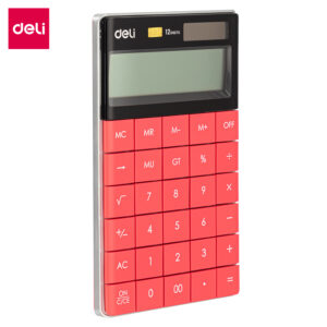 Deli W1589 12-Digital Modern Calculator, Red