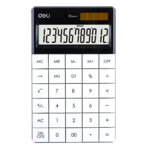 Deli W1589 12-Digital Modern Calculator, White