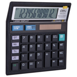 Deli W39231B 12-Digit 120 Step Check Calculator, Black