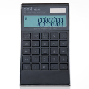 Deli W39258 12-Digit 120 Step Check Desktop Calculator, Black