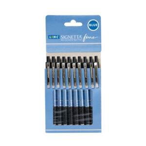 LINC Signetta Fine Ball Pen (Blue ink,10 Pcs Card Box, Pack of 1) x 3