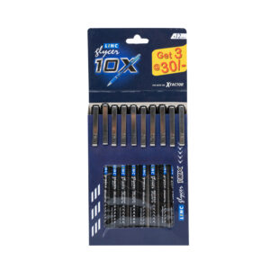 Linc Glycer 10X Ball Pen (Black Ink, Pack of 10)