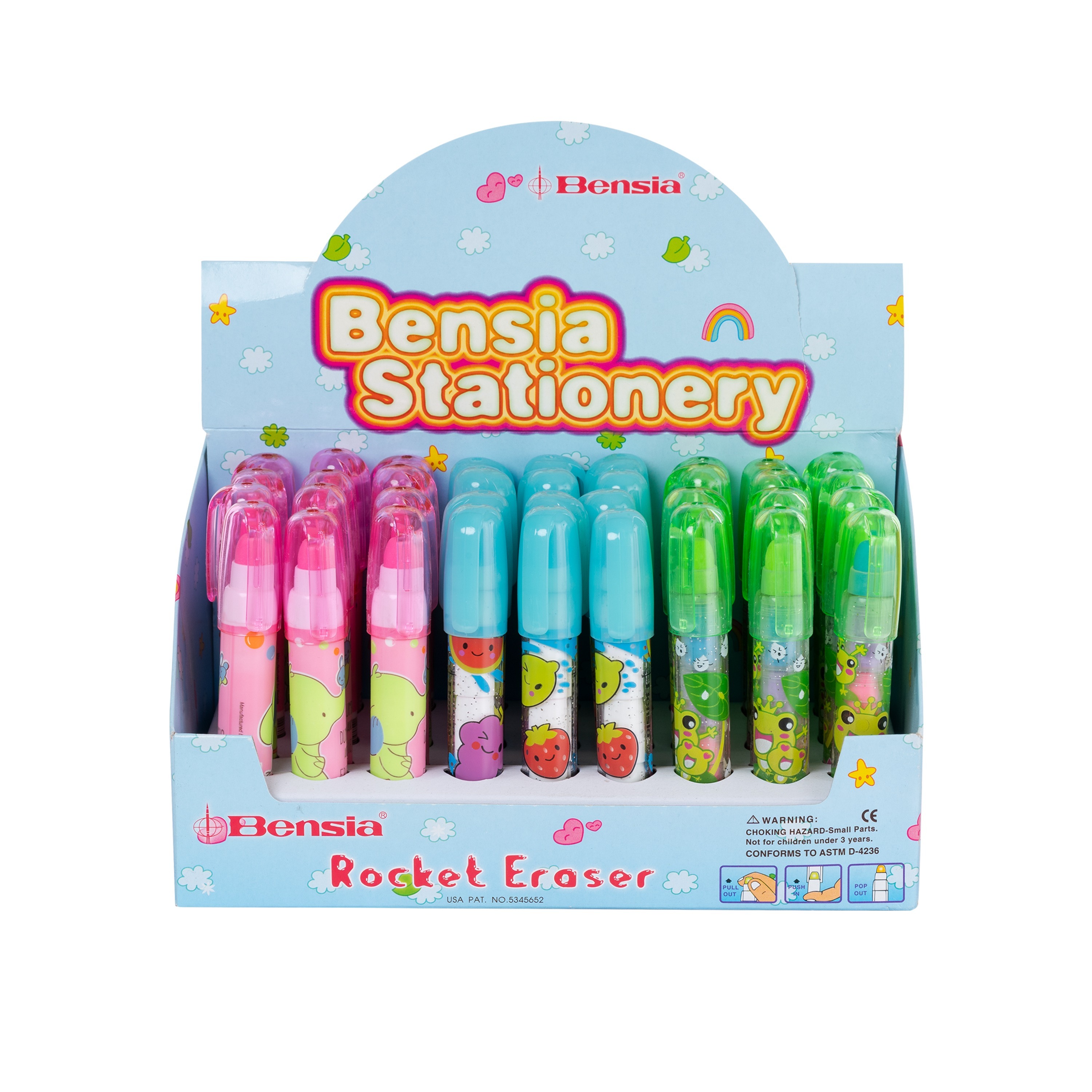 Linc Bensia Fruit Scented Rocket Eraser, 36 Pieces