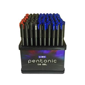 LINC Pentonic Gel Pen Dispenser (Pack of 100, Blue Ink, Black Ink, Red Ink)