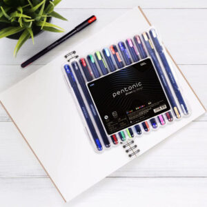 LINC Pentonic Multicolor Gel Pen With Hard Box Case, Set of 12 Pcs x 2