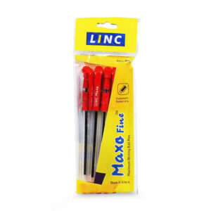 LINC Maxo Fine Ball Pen (Red, 5 Pcs Pouch, Pack of 2) x 5
