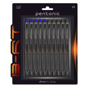 LINC Pentonic B-RT Ball Point Pen (Blue & Black Ink, 10 Pcs Blister, Pack of 1)