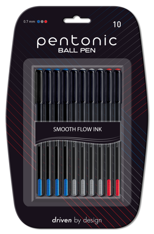 LINC Pentonic Ball Pen Blister Pack (4 Blue Ink, 4 Black Ink, 2 Red Ink)
