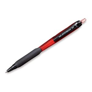 Uniball SXN-101 Jetstream Roller Ball Pen (0.7mm, Black Body, Red Ink, Pack of 1 x 6 nos)