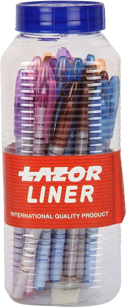 Linc Lazor Liner Use and Throw Ball Pen Jar (Blue, 25 Pcs Jar) x 2