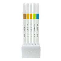 Uniball EMOTT SY6 Water Based Fineliner Marking Pen Set (0.4mm Tip, Assorted, Pack of 5)