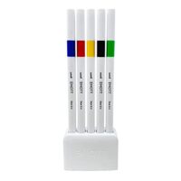Uniball EMOTT SY1 Water Based Fineliner Marking Pen Set (0.4mm Tip, Assorted, Pack of 5)